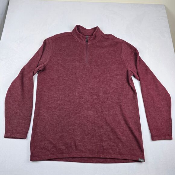 Eddie Bauer‎ Quarter Zip Pullover Maroon Mens XLT - Picture 1 of 7